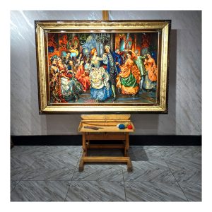 تابلو فرش دستبافت فرانسوی رقص فرانسوی کد 1013 (48 رنگ در ابریشم)